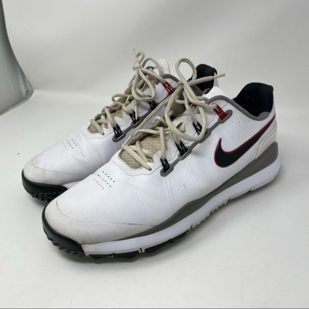 Nike Tiger Woods TW 2014 Volt 599416 -100 White Red Golf Shoes Cleat Sz 12 tW14